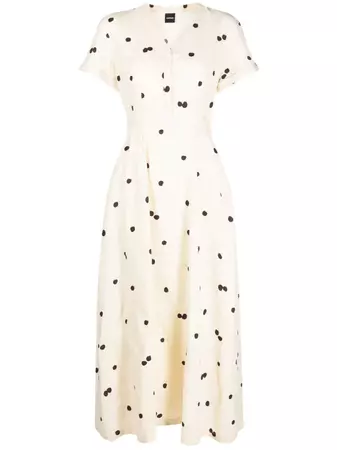 ASPESI Polka dot-print Linen Dress - Farfetch