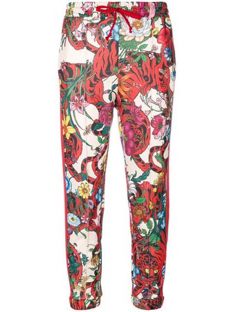Gucci Floral Track Pants With Stripe Detailing - Farfetch
