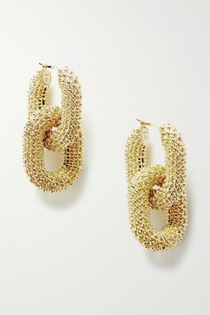 Gold Textured gold-tone earrings | Bottega Veneta | NET-A-PORTER