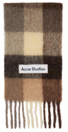 ACNE STUDIOS Brown & Off-White Large Check Scarf