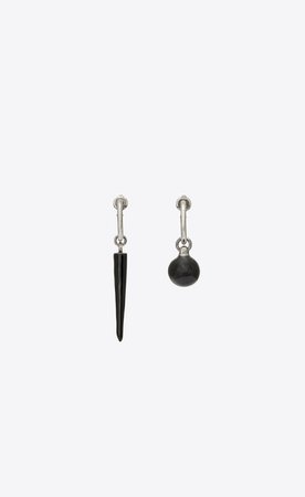 Saint Laurent Earrings With Spike And Sphere Charms In Brass And Lacquer | YSL.com