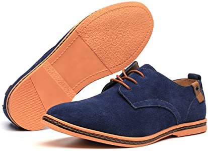 Amazon.com | Dadawen Men's Blue Leather Oxford Shoe - 11 D(M) US | Oxfords
