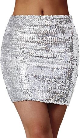 AmazonSmile: REETAN Sequin Belly Skirt Elastic Hip Skirt Shiny Night Out Skirts Rave Party Fashion Dance Performance Costume for Women and Girls (A-Silver) : Clothing, Shoes & Jewelry
