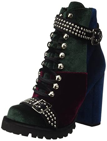 Dark colors red blue green Jeffrey Campbell booties