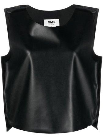 MM6 Maison Margiela faux leather vest top - FARFETCH