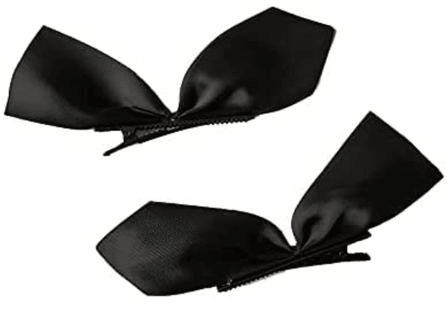 Half-piece Bow Hairpin Korean Version of Ins Retro Girl Side Duckbill Clip Hair Accessories (Black)