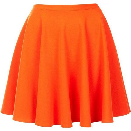 bright orange skater skirt