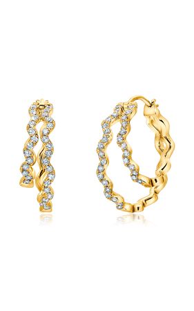 18k Yellow Gold Rio Diamond Double Hoop Earrings By Graziela | Moda Operandi