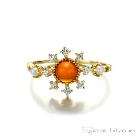 2020 Jewelry New 9K Gold Vintage Natural Orange Red Pomegranate Pearl Ring Warm Sun Ring Female A Variety Of Numbers Are Available From Lbdwatches, $100.82 | DHgate.Com