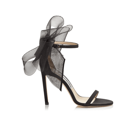 JESSICABUURMAN – REGON Asymmetric Bow Embellished Satin High Heel Sandals - 9.5cm