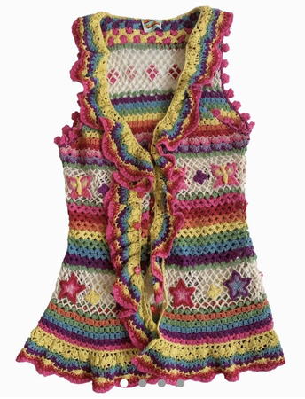 rainbow knit singlet top