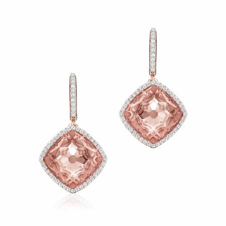 Birks Muse Morganite Drop Earrings with Pavé Diamonds | Birks