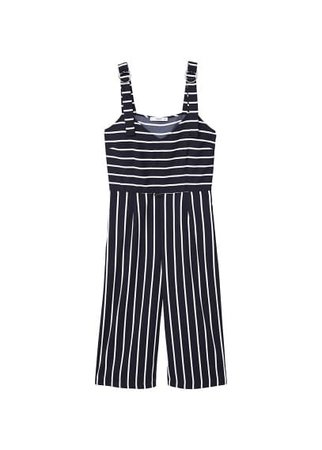 MANGO Cropped striped jumpsuit