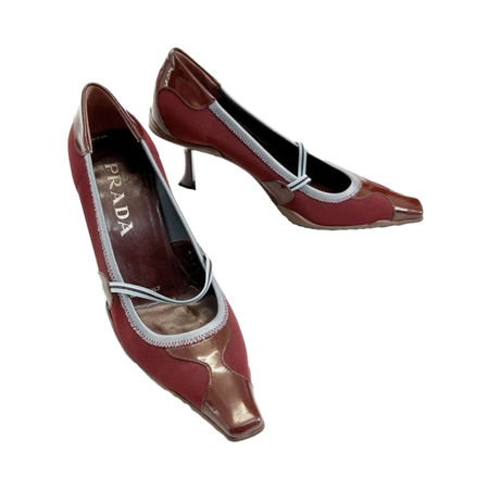 brown vintage prada leather heels