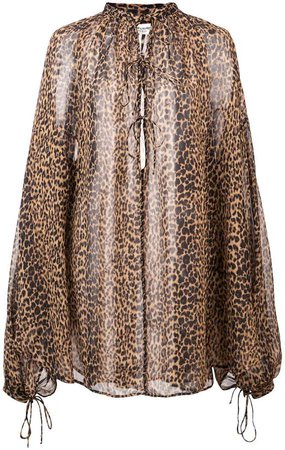 sheer leopard print tunic