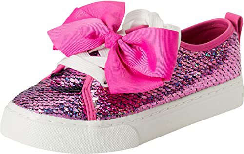 Amazon.com: JoJo Siwa Girls Signature Bow Slip on Sneaker (Little Kid/Big Kid), Size 3 Big Kid, Pink-Purple Sequins: Shoes