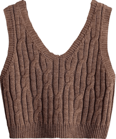 brown sweater vest