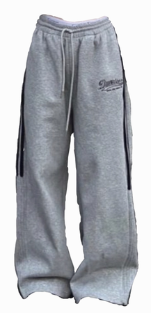 wide leg black and grey sweatpants