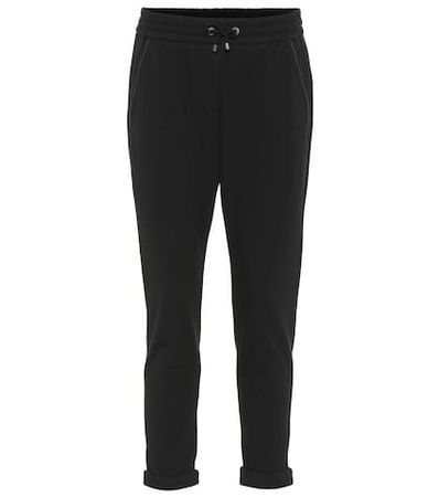 Stretch-cotton trackpants