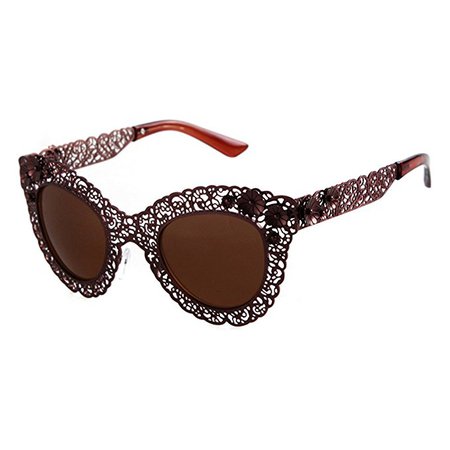 Guoxuan - Women's Pierced Sunglasses - Carving Metal Flower Frame - Fashion UV400