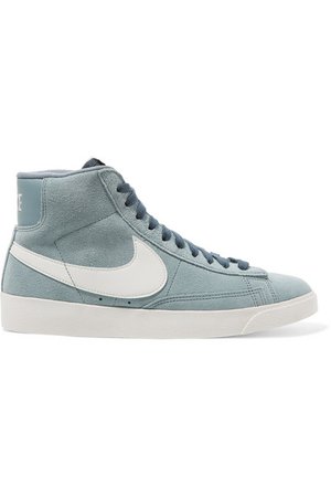 Nike | Blazer faux suede and leather high-top sneakers | NET-A-PORTER.COM