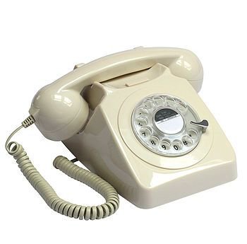 white rotary phone