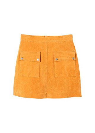 MANGO Pocketed suede skirt
