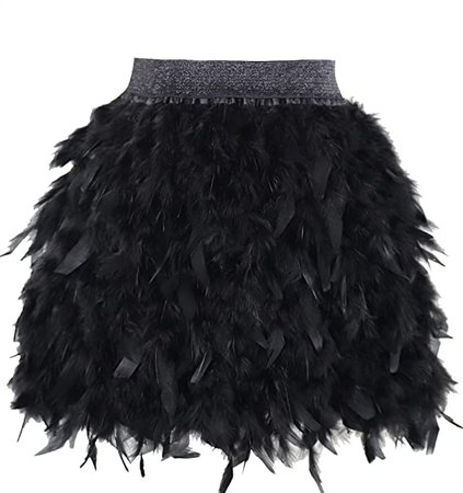 Amazon.com: ZAKIA Women' 5 Skirts for True Natural Feathers, Family Feast, Feather Skirt (Black, S): Clothing