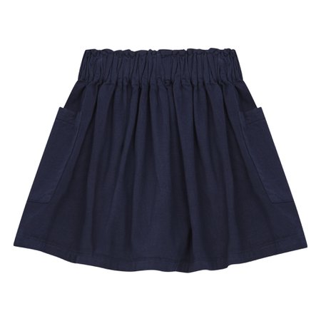 Ruche Velvet Skirt Midnight blue Bonton Fashion Children