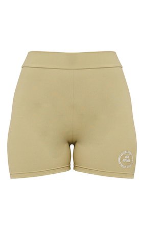 PRETTYLITTLETHING Olive Sport Cool Down Booty Shorts
