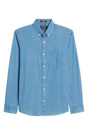 Nordstrom Men's Shop Slim Fit Chambray Button-Down Shirt | Nordstrom