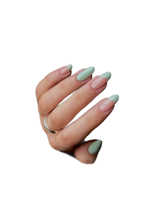 mint green pink manicure