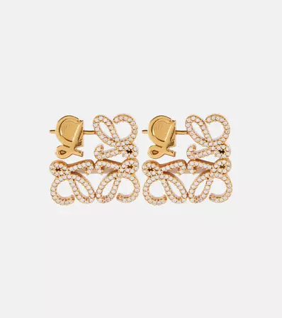 Loewe - Anagram crystal-embellished earrings | Mytheresa