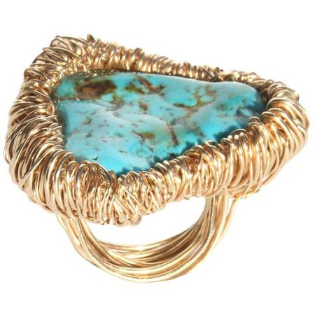 Turquoise Stone Gold Ring