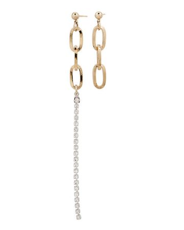 Justine Clenquet Kirsten Gold-Plated Asymmetric Earrings in gold | INTERMIX®