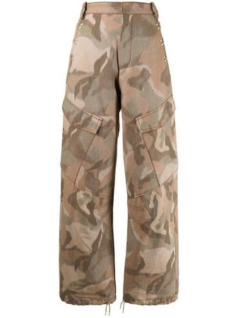 Shop Dion Lee Ikat camouflage-print trousers with Express Delivery - FARFETCH