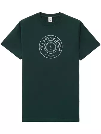 Sporty & Rich logo-print Cotton T-shirt - Farfetch