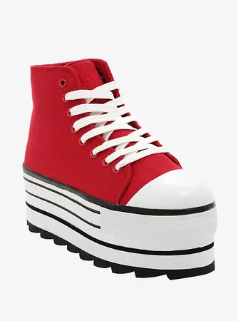 Cute To The Core By YRU Elevation Red Hi-Top Sneakers Hot Topic Exclusive