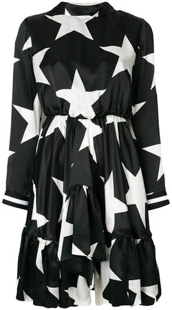 star print flared dress