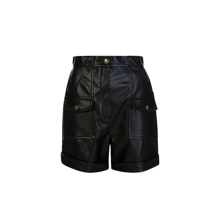 Philosophy Di Lorenzo Serafini Black Faux Leather Shorts