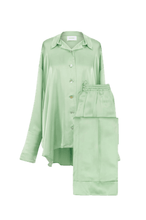 “Sizeless” Pajama Set with Pants in Mint
