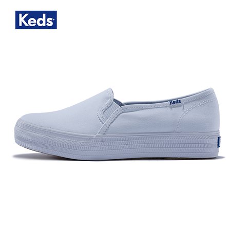 Keds flagship store Women's shoes thick bottom loafers lazy single shoes canvas small white shoes WF55242