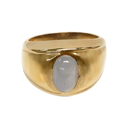 14 Karat Blue Star Sapphire Cabochon Ring For Sale at 1stDibs