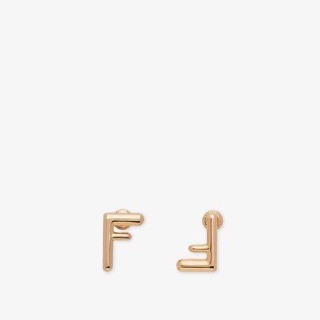 Gold-color earrings - SMALL FF EARRINGS | Fendi