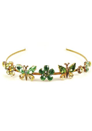 Attractive Emerald and Peridot Green Crystal Headband – Coutura Vintage