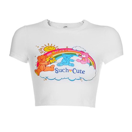 "Such Cute" Rainbow Bear Crop Top – The Littlest Gift Shop
