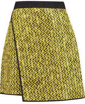 MSGM Wrap-Effect Woven Cotton-Blend Mini Skirt