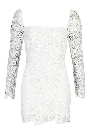 Corded Lace Square Neck Dress | Boohoo
