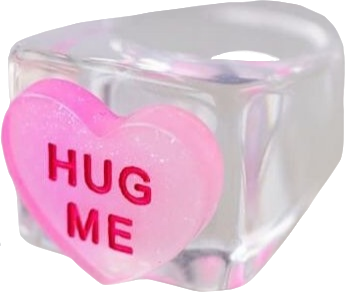 pink "hug me" sweetheart candy ring
