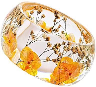 womens pressed flower resin bracelet - Google Search